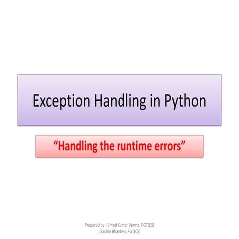Python exception handling | PDF