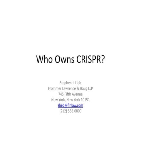 Who owns CRISPR? - An update on the Interference.