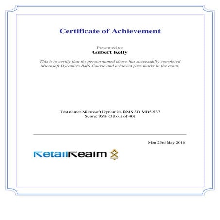Certificate RMS | PDF