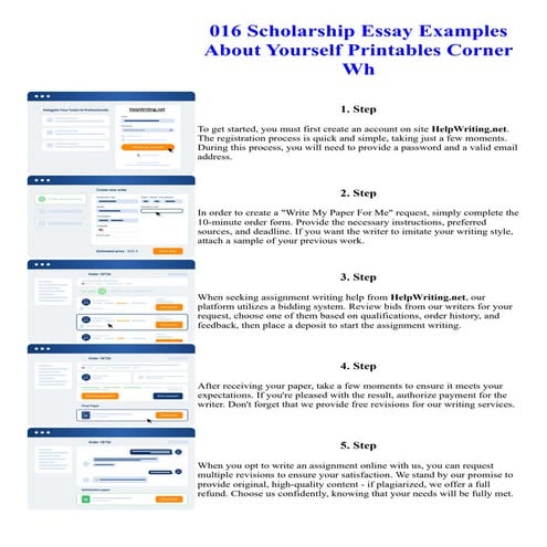 016 Scholarship Essay Examples About Yourself Printables Corner Wh