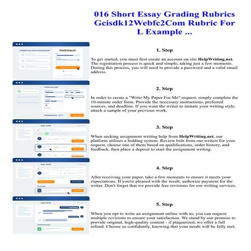 016 Short Essay Grading Rubrics Gcisdk12Webfc2Com Rubric For L Example