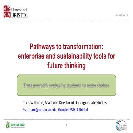 Pathways to transformation: enterprise and sustainability tools for future th...