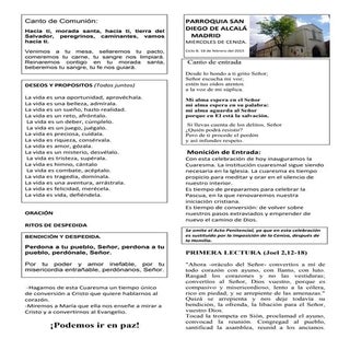 GUIÓN CON CANCIONES DE LA EUCARISTÍ...