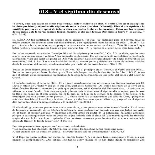 018  y el septimo dia descanso