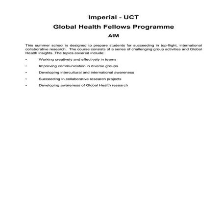 Course timetable and staff biographies