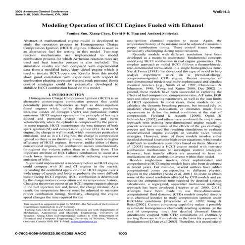 ADVANCED INTERNAL COMBUSTION ENGINE RESEARCH | PDF