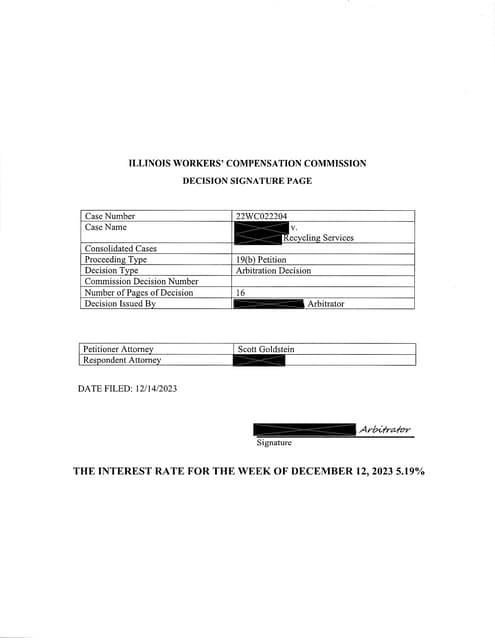 Scott Goldstein Secures Favorable Decision for Injured Truck Driver