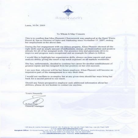 Rawi Warin Recommendation Letter Original