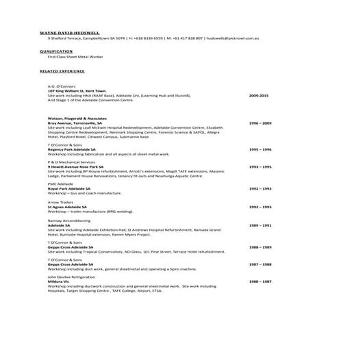 Resume - Wayne Hudswell 2015 (2)