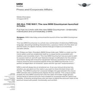 The new MINI Countryman launched in...