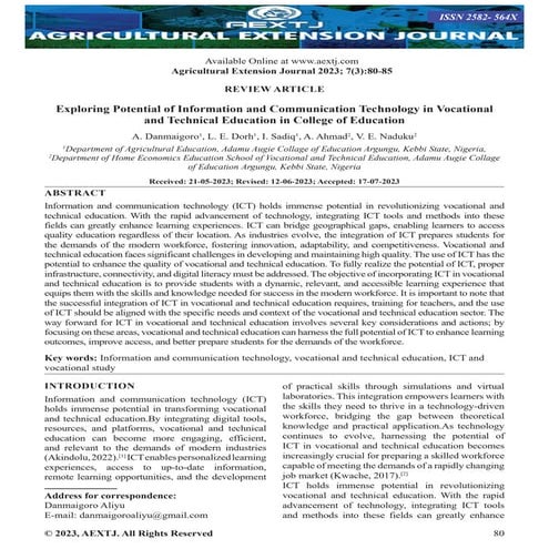 Exploring Potential Of Information And Communication Technology In