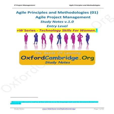 Agile Project Management Principles and Methodologies - Study Notes