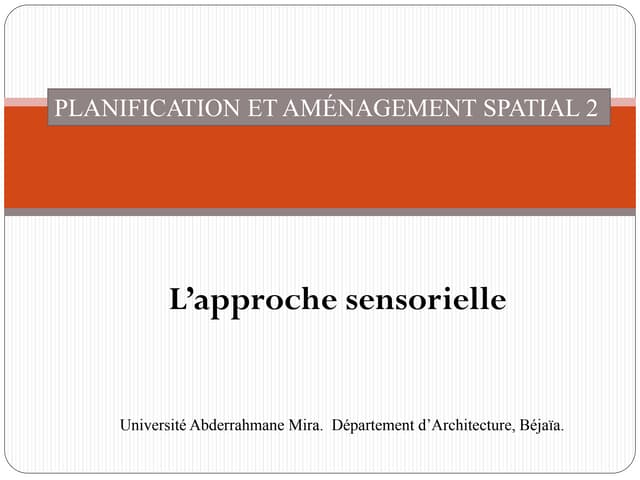 Approche sensorielle