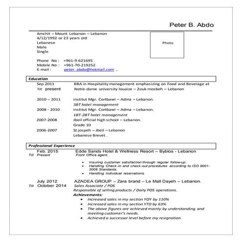 Joseph Gitani - CV | DOC