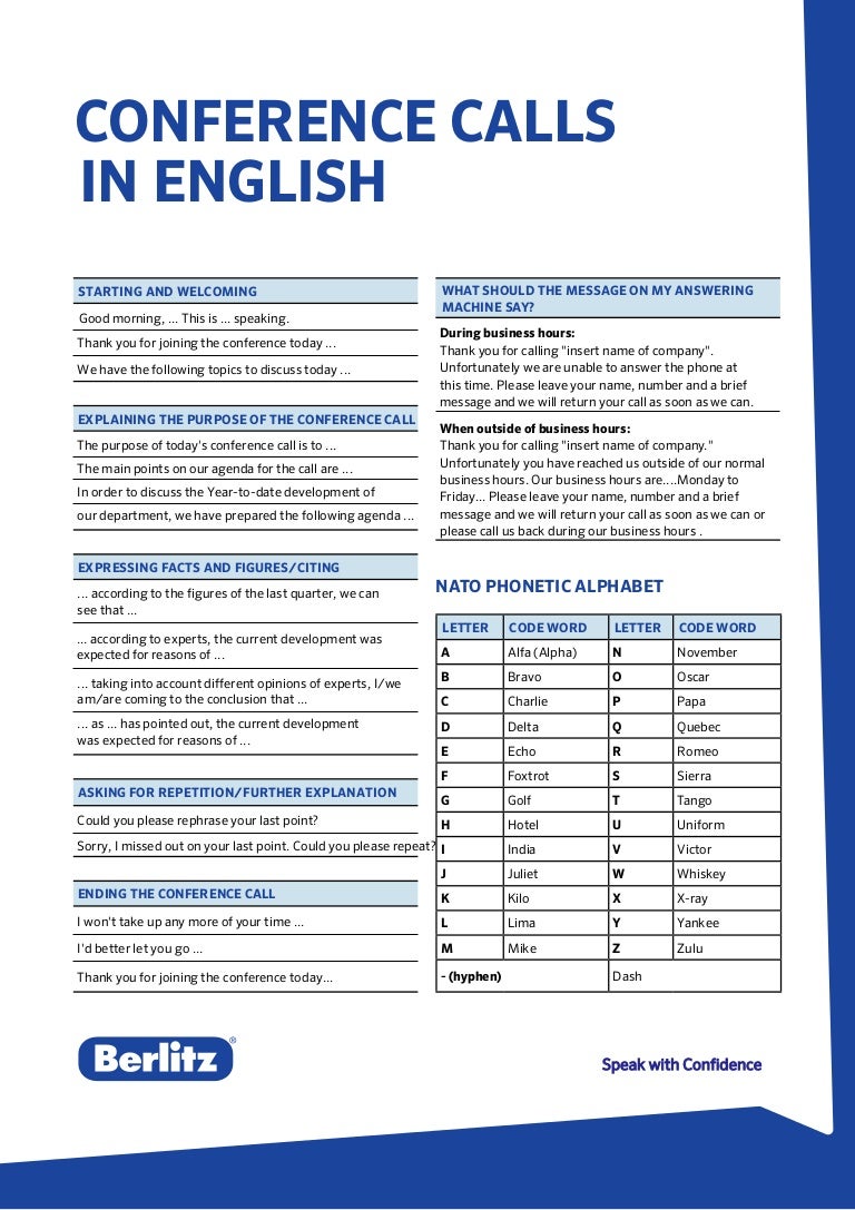 Conference Calls in English