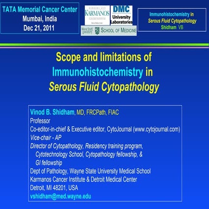 Shidham- Immunohistochemistry in  Serous Fluid Cytopathology
