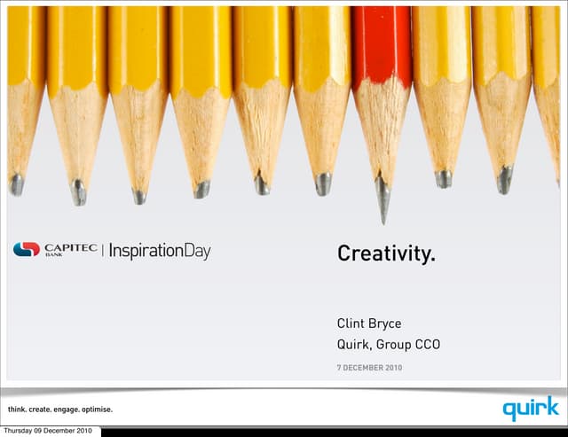 Creativity: A Client Presentation