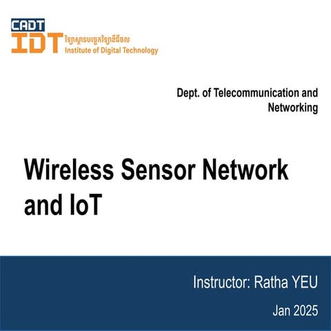 Using Tiny OS in Wireless Sensor Network | PPTX