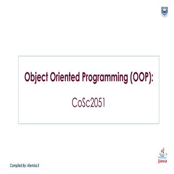 01Chapter One -Introduction to Object oriented programming
