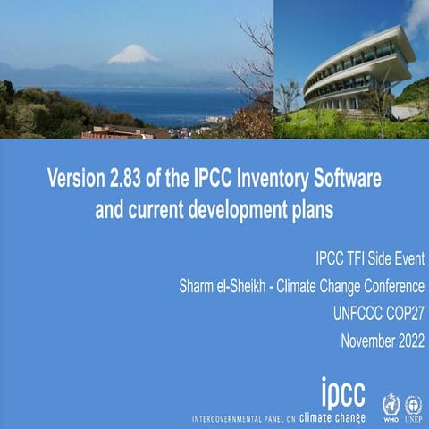 Overview of the IPCC Inventory Software for National Greenhouse Gas ...