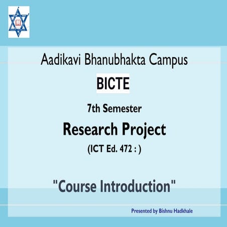 Research project of BICTE 7th semester Edu