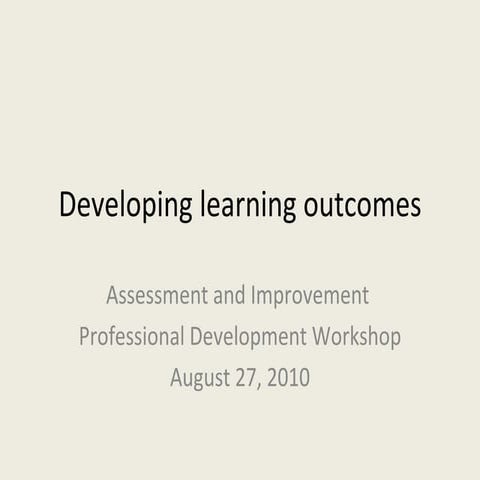 01 developing learning outcomes | PPT