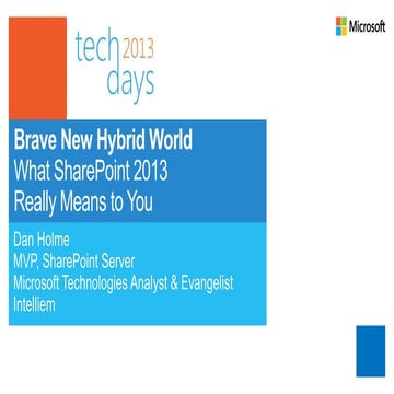 Deep Dive SharePoint 2013: Brave New World: What SharePoint 2013 Really Means...