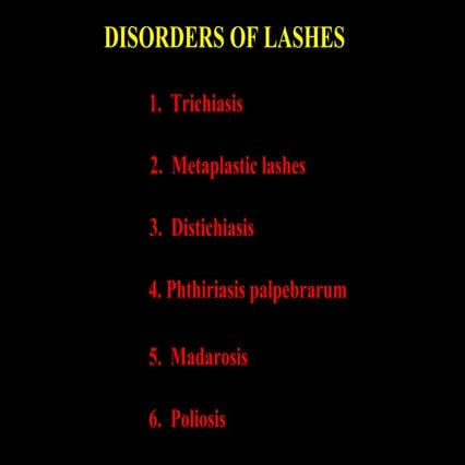 disorders of lashes