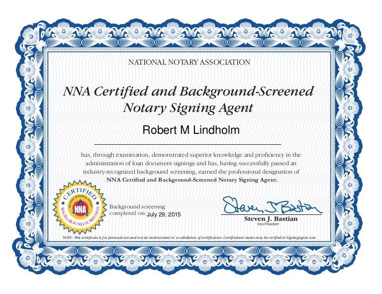 Notary Signing Agent