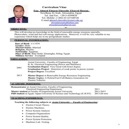 Ahmed Elnozahy  CV