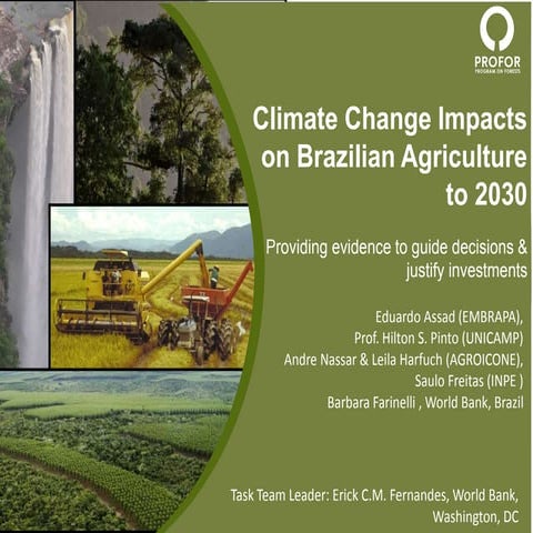 Climate Change Impacts on Brazilian Agriculture to 2030 | PPTX
