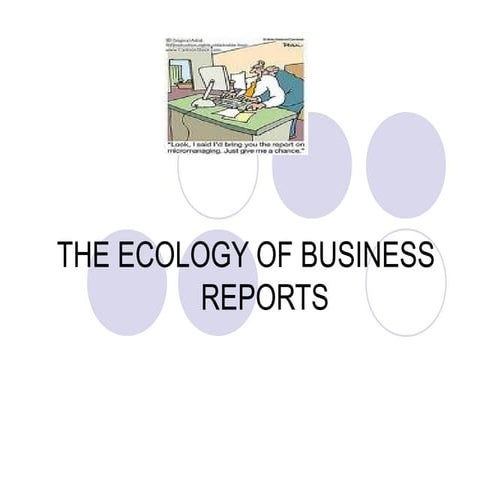 THE ECOLOGY OF BUSINESS REPORTS