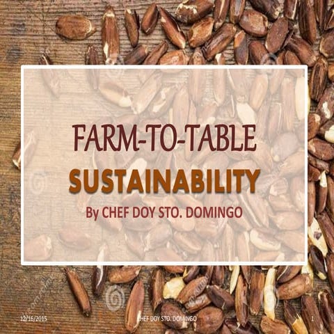 Dine Legazpi 2015 - Chef Doy Sto. Domingo - Farm To Table: Restaurant Best Pr...