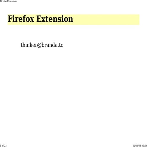 Firefox Extension Development