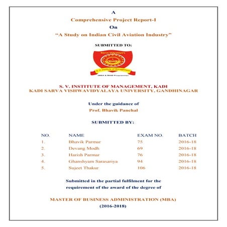 A Comprehensive Project on Indian Civil Aviation