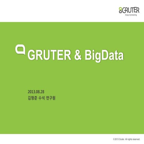 GRUTER가 들려주는 Big Data Platform 구축 전략과 적용 사례: GRUTER의 빅데이터 플랫폼 및 전략 소개