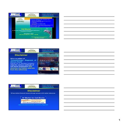Handout for Round table #19 at American Society of Cytopathology (Nov 9, 2013...