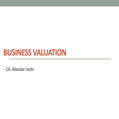 01 imcost class presentation   valuation of business