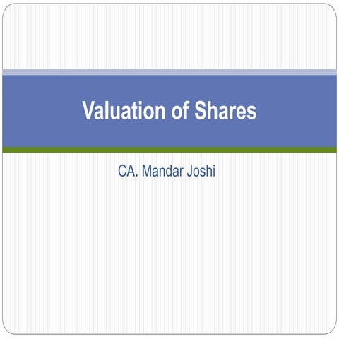 01 imcost class presentation   valuation of shares