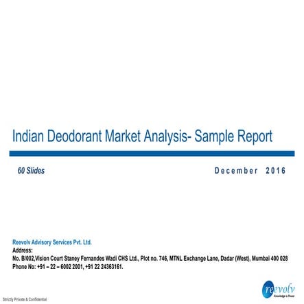 Indian Deodorant Market Analysis - Sample report
