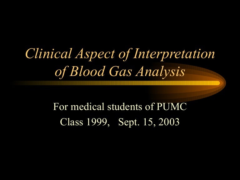 01 Interpretation Of Blood Gas Analysis