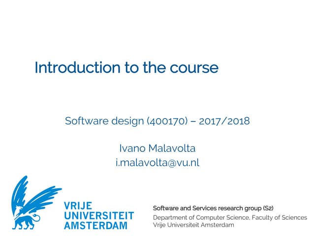 Modeling and abstraction, software development process [Software Design] [Com...