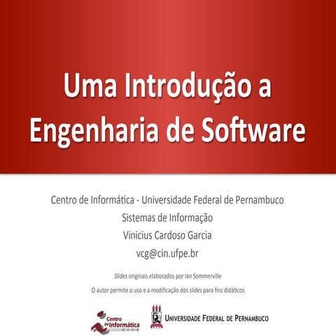 Uma Introdução a Engenharia de Software