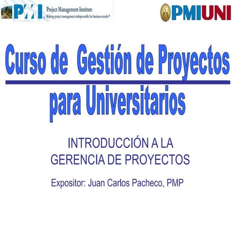 Introducción a la Gerencia de Proyectos
