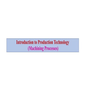 01 introduction to Manufacturing processes