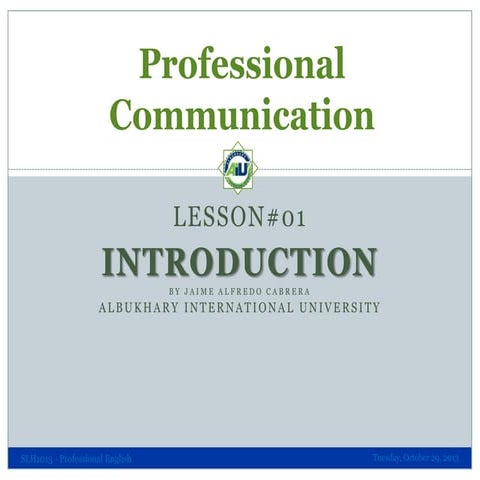 Professional Communication 01 - Introduction