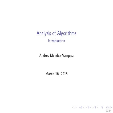 01 Analysis of Algorithms: Introduction | PPT