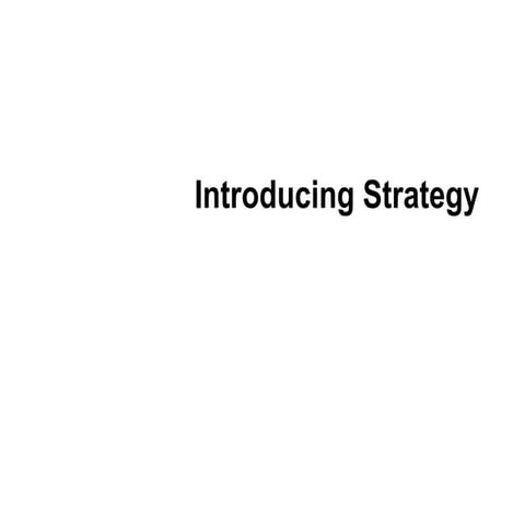 SM Lecture One : Introducing Strategy | PDF