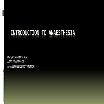 introduction to anaesthesia