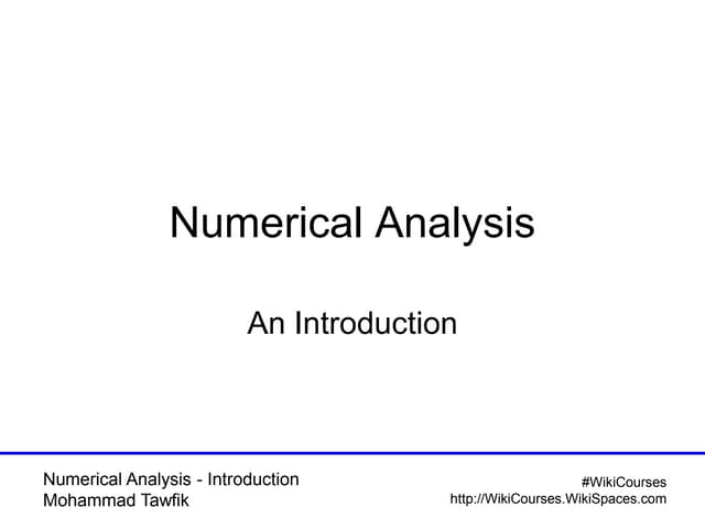 Introduction to Numerical Analysis